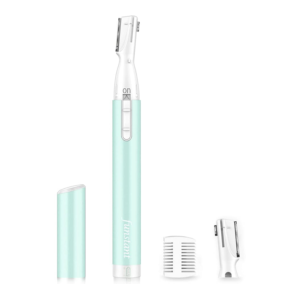 Funstant Upgraded Eyebrow Trimmer with full-size blade for precise, gentle shaping.