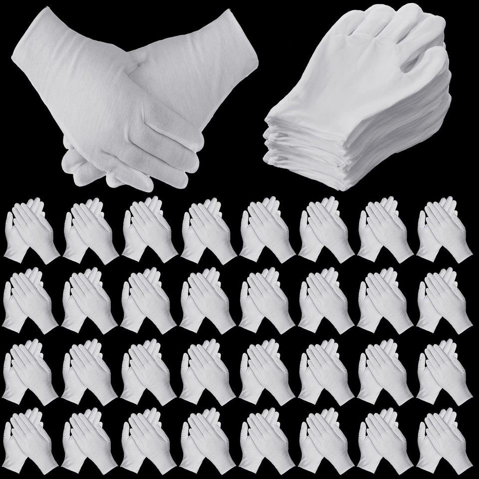 Funtery 240 piece cotton gloves pack for everyday use and replacement.