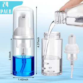 Funtery foam pump bottle with transparent lid prevents spills during travel.