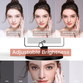 Funtoouch mirror rotates 360 degrees for flexible viewing angles.