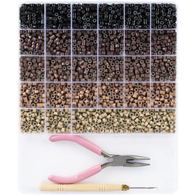 Funtopia bead kit contents with 2,400 beads and tools for extensions