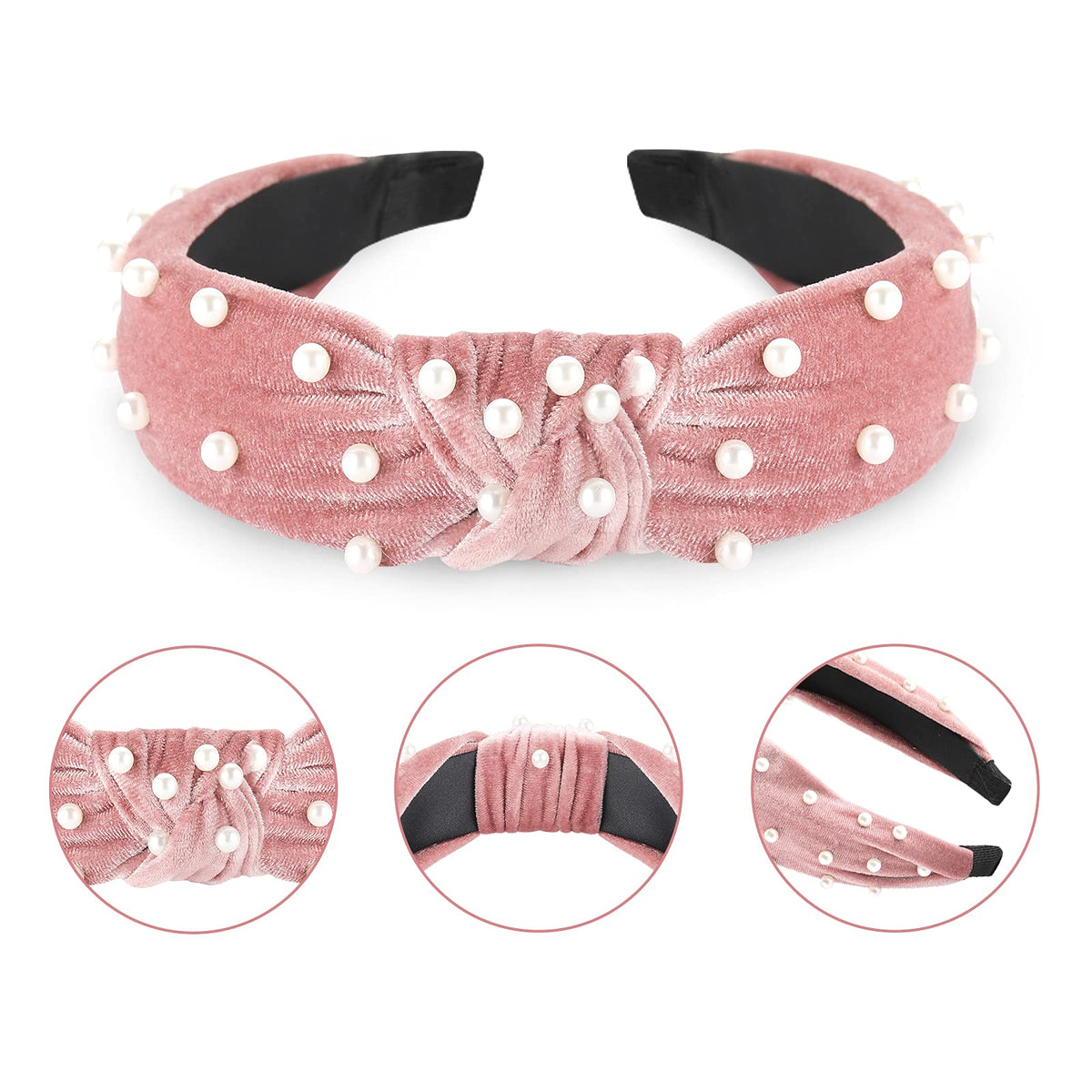 Funtopia velvet headband in navy offers luxe texture for evening wear