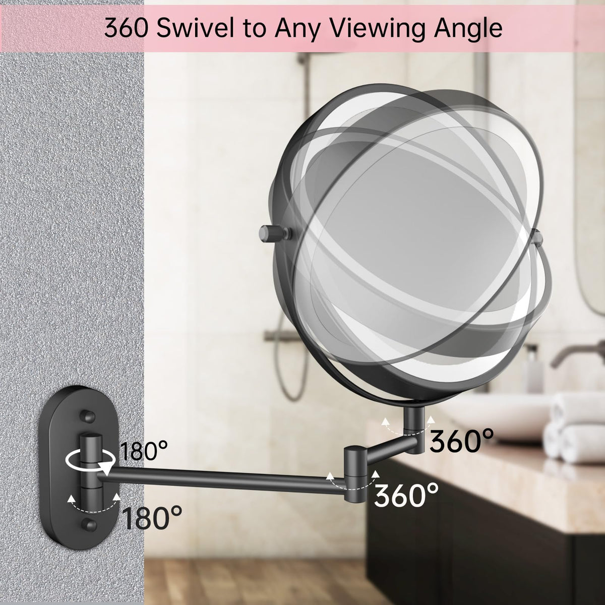 FUNTOUCH 360-degree rotation and extendable arm for flexible viewing angles.