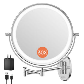 FUNTouch 5000mAh wall-mounted makeup mirror with light for cordless daily use