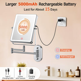 FUNTOUCH double-sided 1X/30X magnifying mirror for detailed grooming.