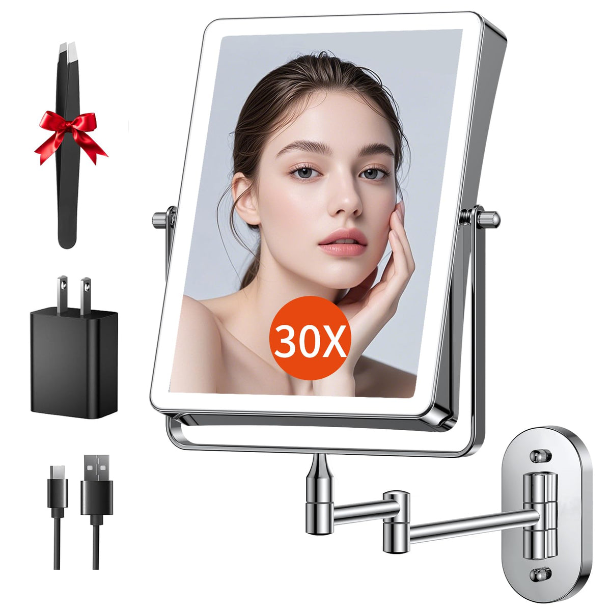FUNTOUCH square design makeup mirror with clear view for precise makeup tasks.