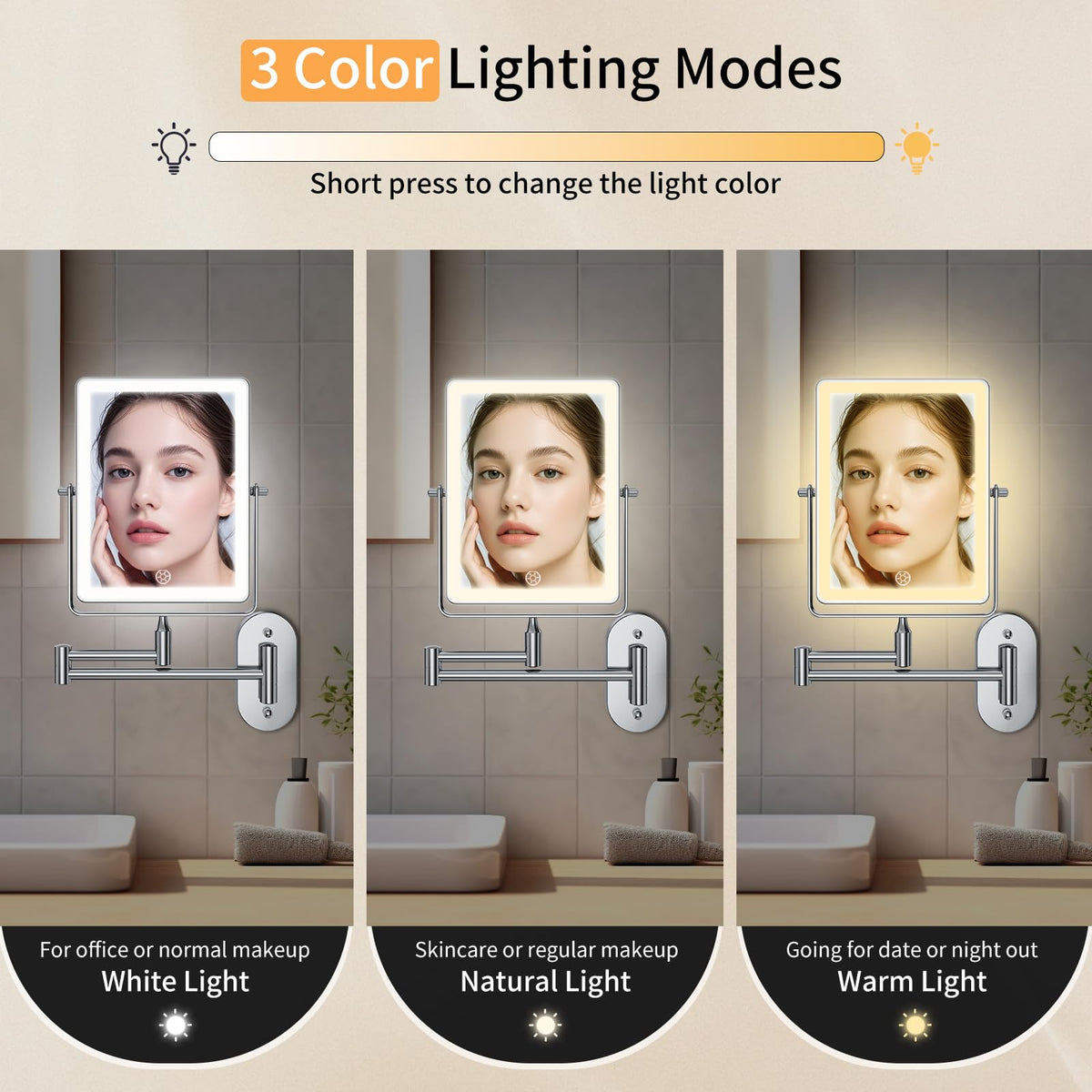 FUNTOUCH three-color dimmable light to suit any time of day.