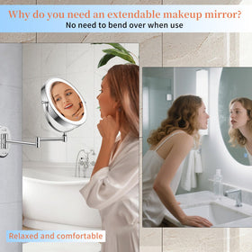 FUNTouch chrome mirror with IP54 protection and tool-free mounting
