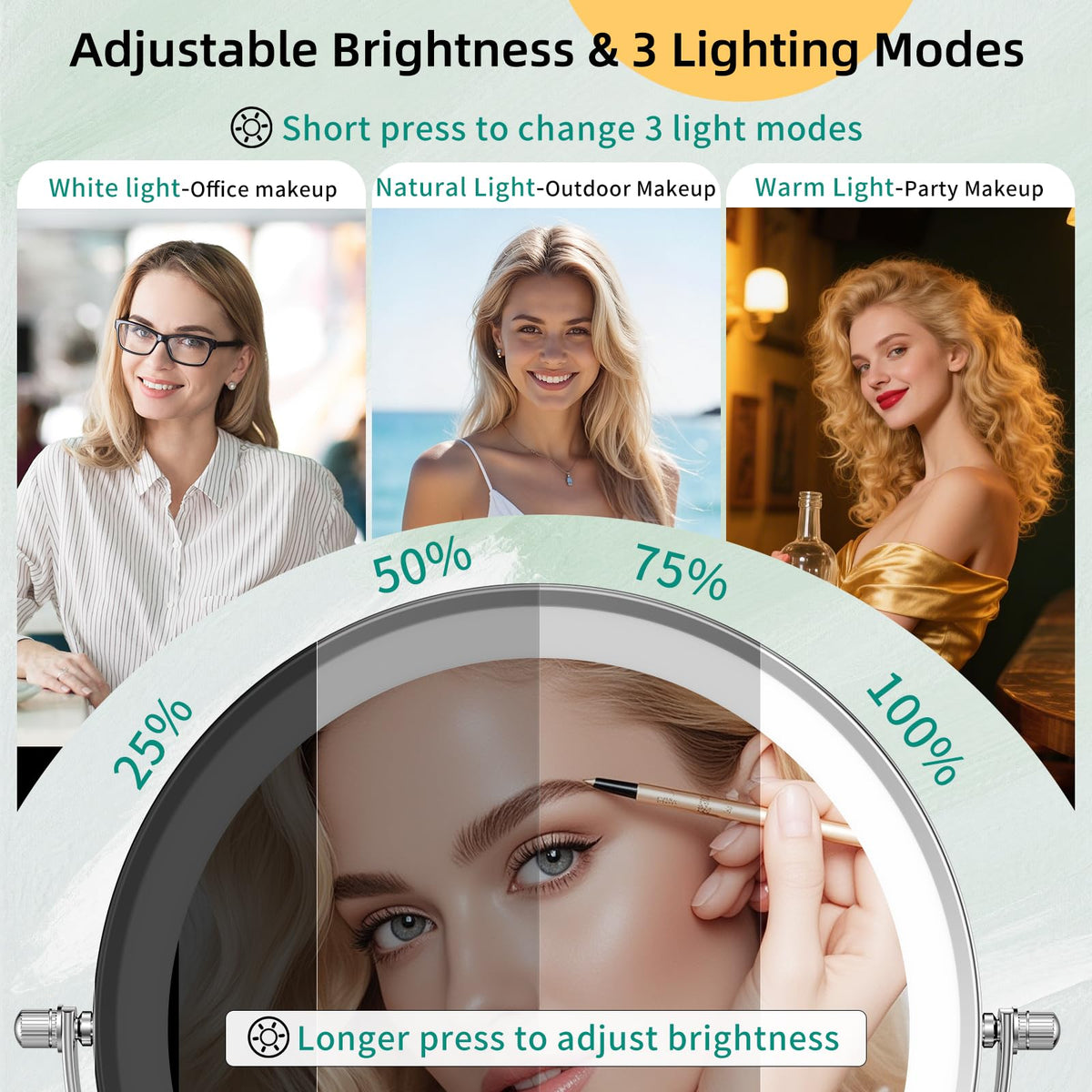 FUNTOUCH touch-dimmable brightness control showing adjustable lighting