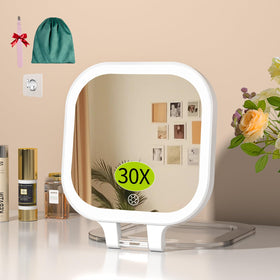 FUNTOUCH travel mirror with 1x and 30x magnification for detailed makeup checks.