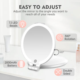 FUNTOUCH mirror tilt range 0 to 300 degrees for flexible positioning