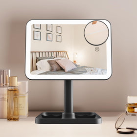FUNTOUCH vanity mirror with 3-color lights for adjustable makeup illumination.