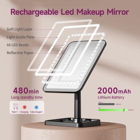 FUNTOUCH vanity mirror with 360-degree rotation offers flexible angles.