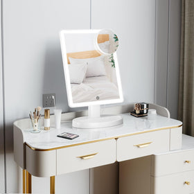 FUNTOUCH vanity mirror with 360-degree rotation for flexible viewing angles