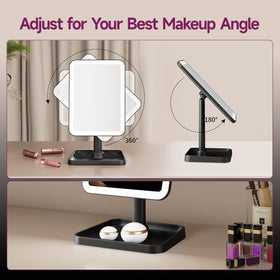 FUNTOUCH vanity mirror with 68 LEDs provides bright, even lighting.