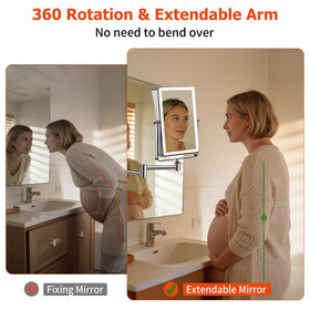 FUNTOUCH wall-mounted vanity mirror ideal for bedrooms, bathrooms or hotels.