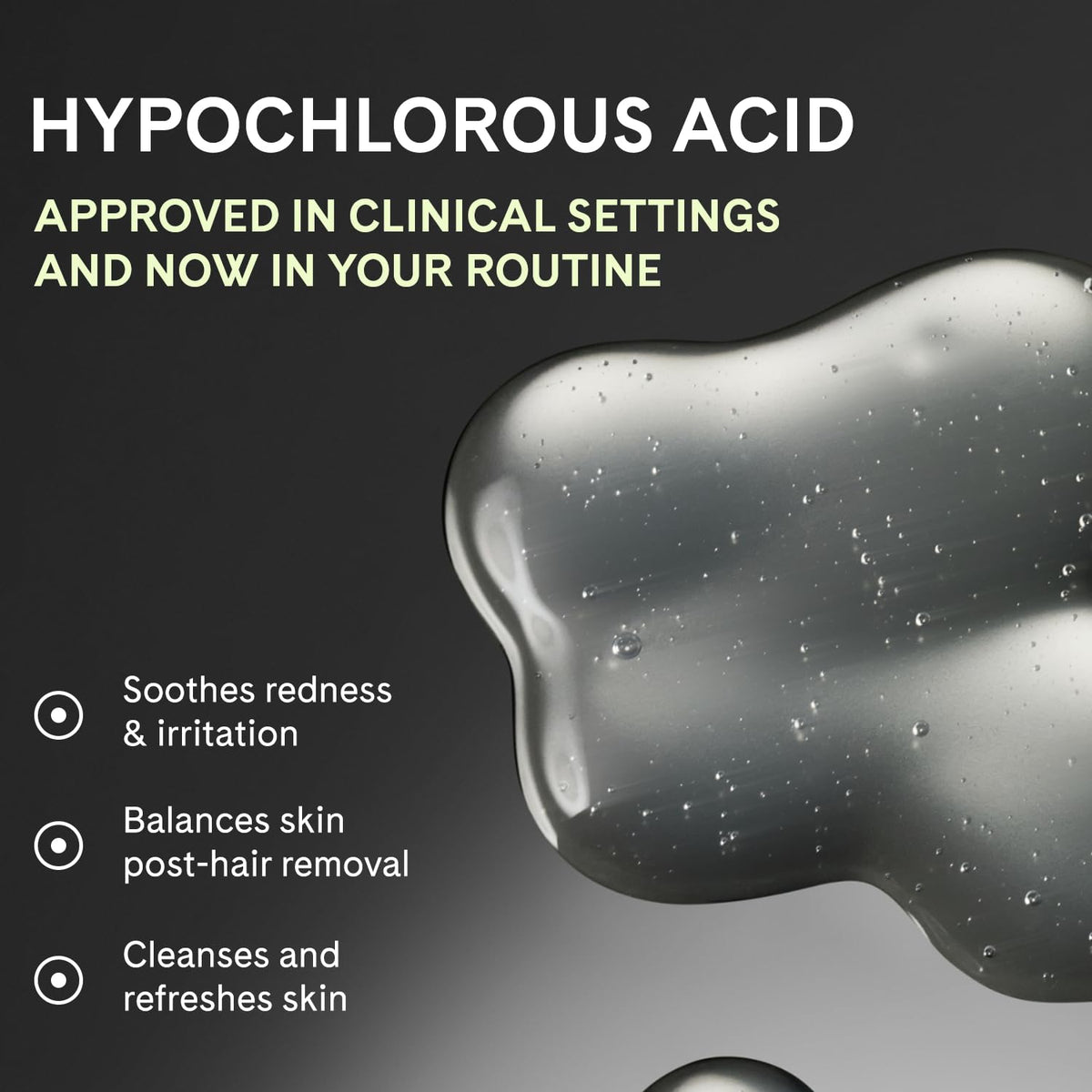 Close-up of the jelly texture highlights targeted absorption on irritated skin.