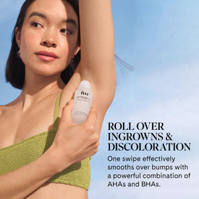 Fur Ingrown Eliminator Serum Rollerball roller-tip demonstrates targeted application to calm bumps.