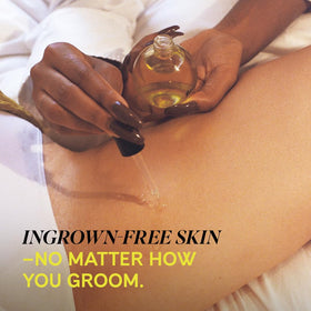 Fur Oil application drops on skin for gentle softening.