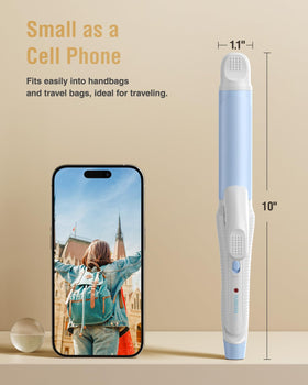 FURIDEN Lite 1inch travel curler blue, ideal for fine hair on the go.