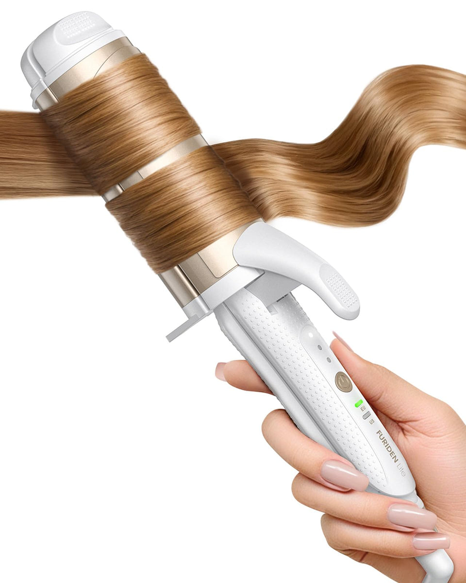 FURIDEN Lite dual-voltage curling iron with 2-inch ceramic barrel for smooth curls.
