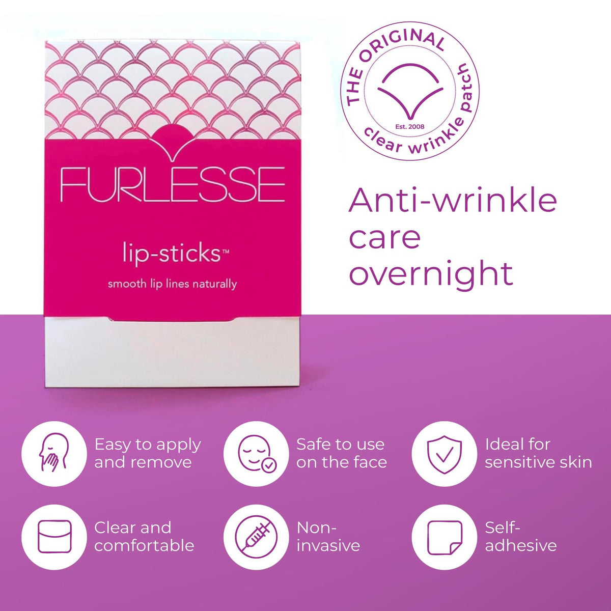Furlesse Lip-Sticks patches on upper lip reducing creases