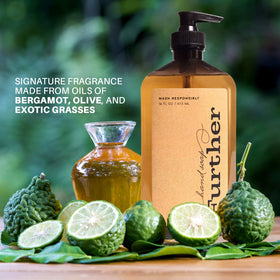 Further Glycerin Hand Soap label explains naturally derived glycerin content.