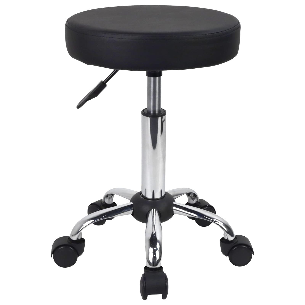 FURWOO adjustable salon chair with round PU leather seat for comfortable support up to 220 lbs.
