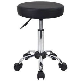 FURWOO adjustable salon chair with round PU leather seat for comfortable support up to 220 lbs.