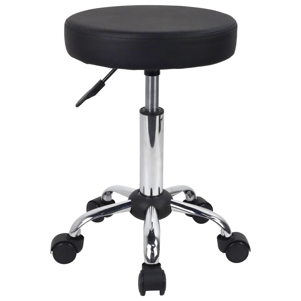 FURWOO adjustable salon chair with round PU leather seat for comfortable support up to 220 lbs.