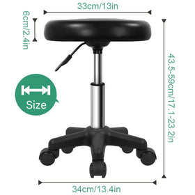 FURWOO height adjustable stool showing 43.5–59 cm range for comfort