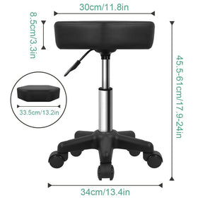 FURWOO Hexagon Rolling Stool seat detail highlighting cushioned comfort.