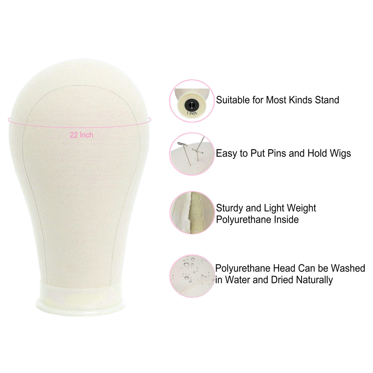 FUTAI display stand for wigs provides portable, steady setup.