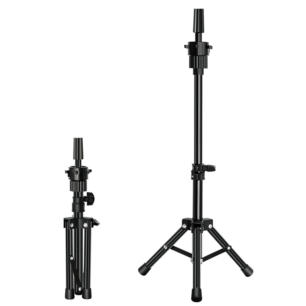 FUTAI mini wig stand tripod base offers sturdy stability for reliable wig display.