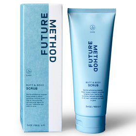 FUTURE METHOD butt scrub lather example showing smooth, refreshed skin after cleansing
