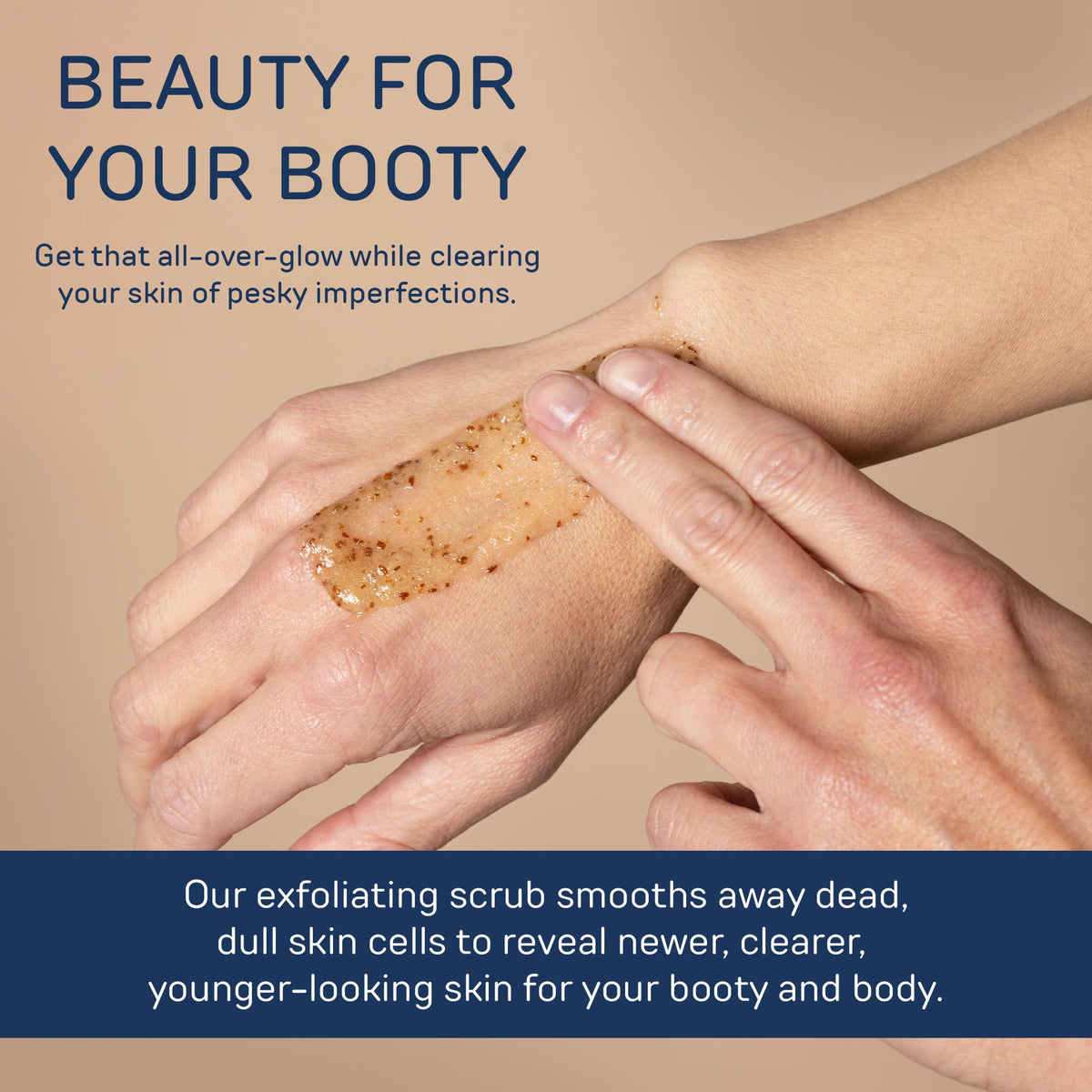 FUTURE METHOD jojoba beads massage texture illustrating even exfoliation