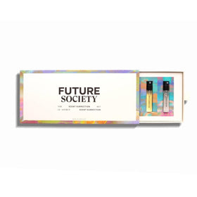 Future Society Fragrance Discovery Set packaging highlights premium unisex design, ideal for gifting.