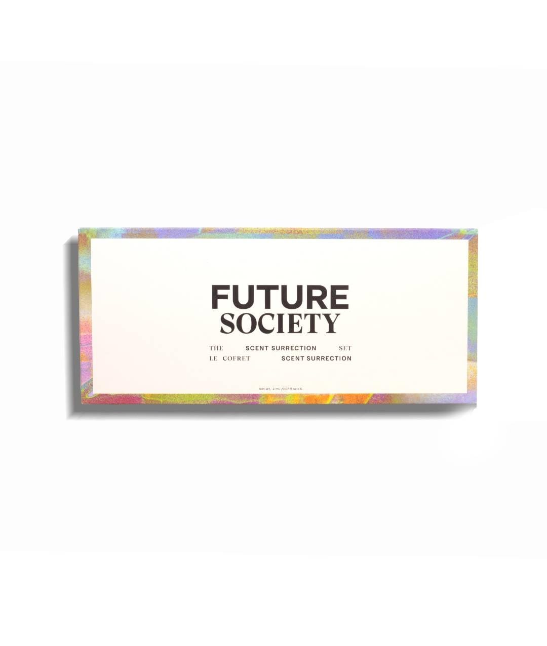 Future Society discovery set vial closeup shows 2ml sample bottles for travel-friendly testing.