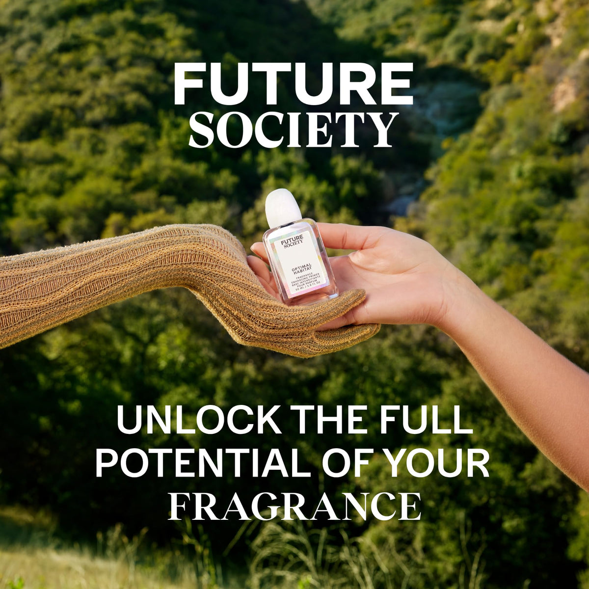 Future Society Optimal Habitat Primer spray dispersion captured mid-air