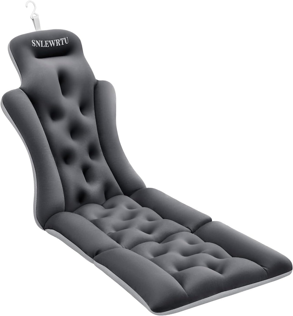 FVIOBUP full-body bath pillow provides neck and back support for comfortable soaks.