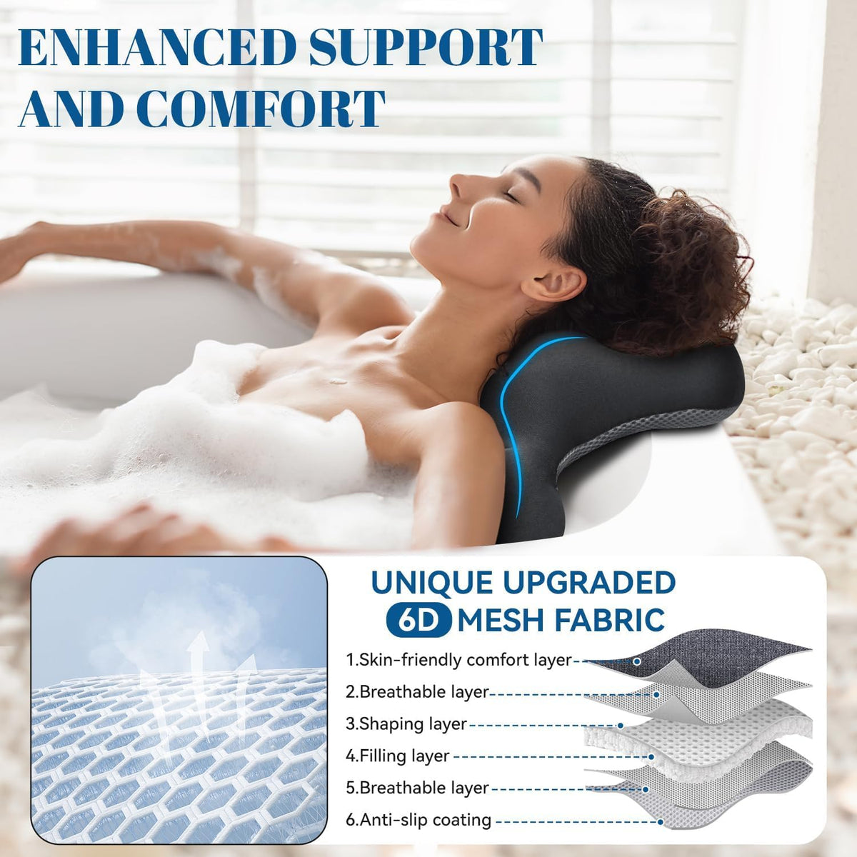 FVIOBUP bath pillow makes a thoughtful gift for spa lovers and self-care.
