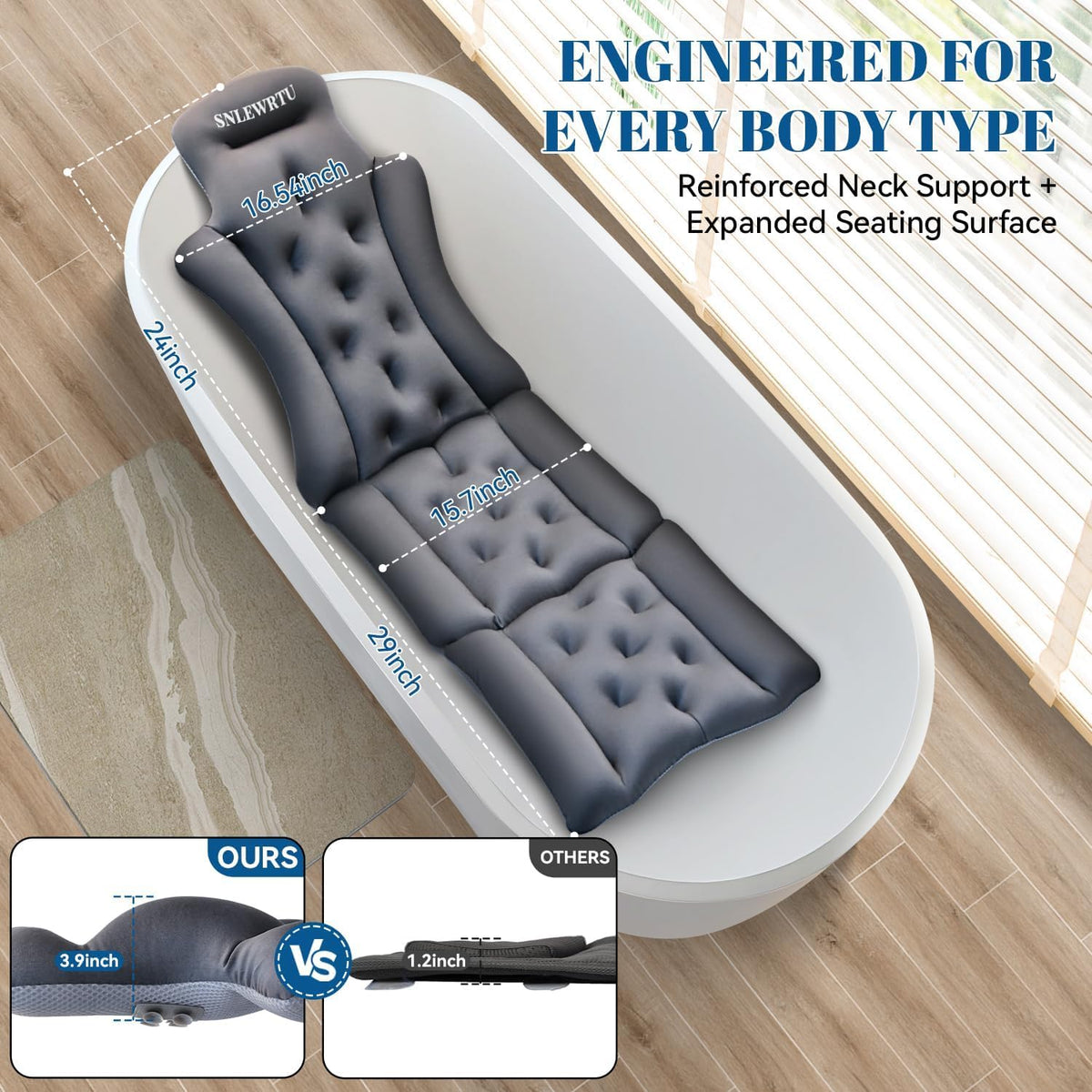 FVIOBUP silicone suction cups grip tub surface securely for safety.