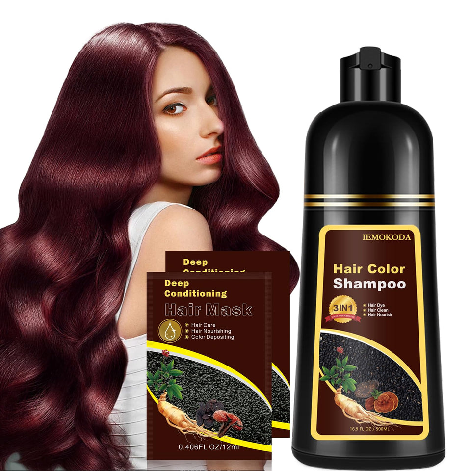 Fvquhvo natural red shampoo bottle for gray coverage and at‑home color results