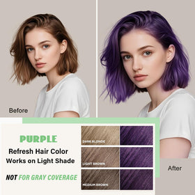 Fvquhvo Purple Hair Dye Shampoo pour ready for quick application.