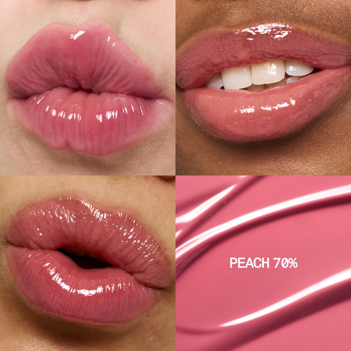 Fwee 3D Volume Gloss Peach applicator delivering precise, non-sticky application