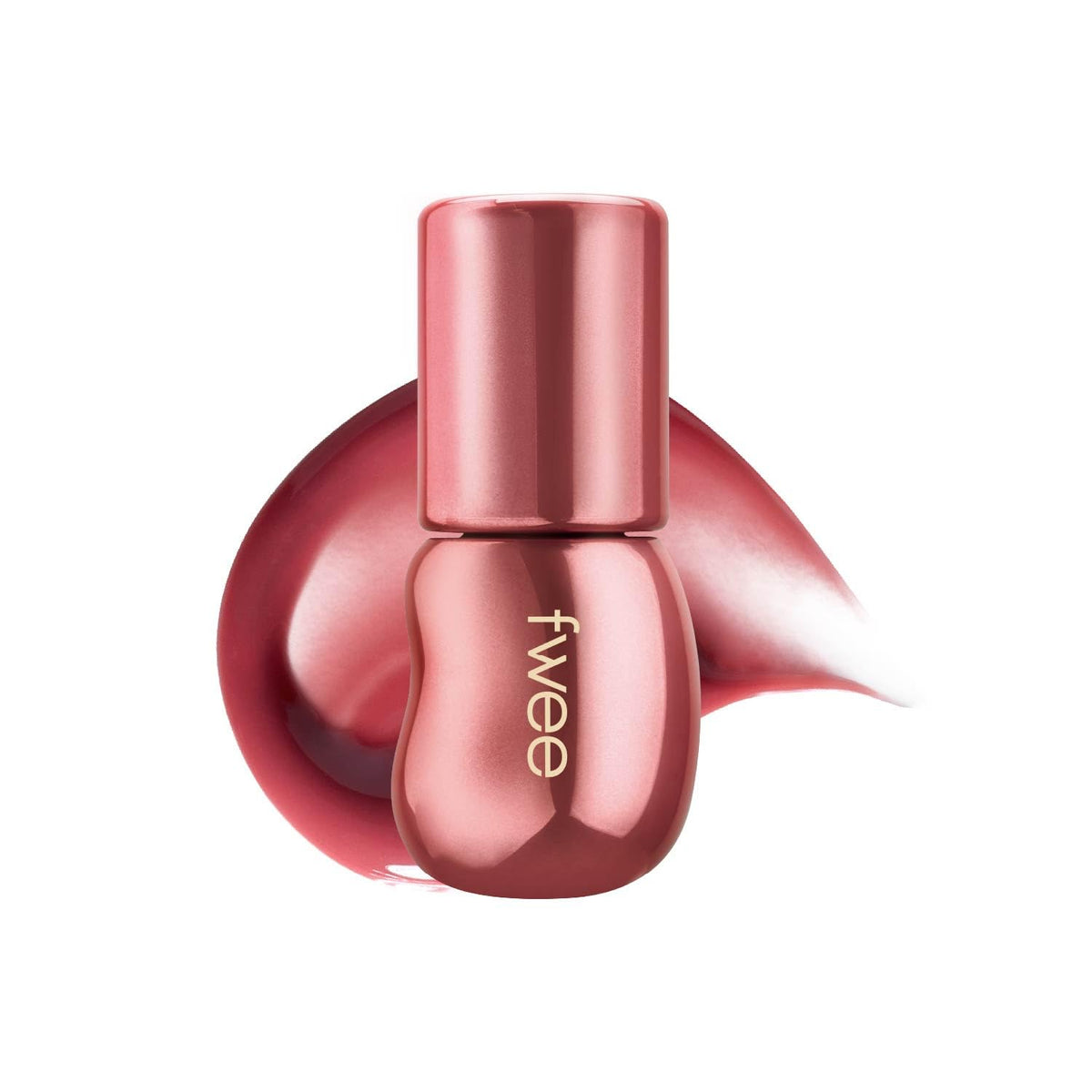 Fwee 3D Voluming Gloss Rozy70 bottle showcases rich shine and long-lasting hydration