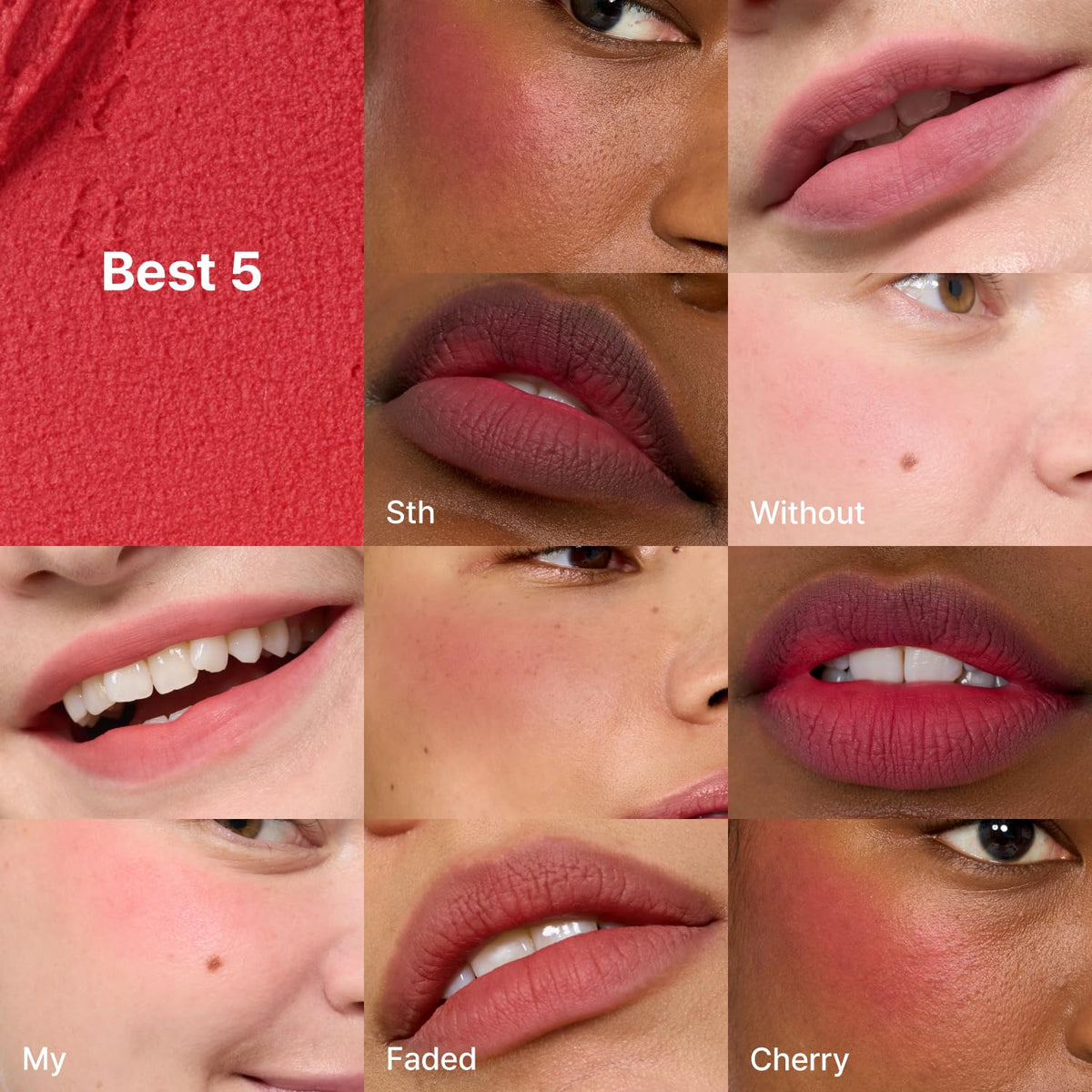 Fwee Ambitious lip and cheek cream-powder hybrid demonstrating multi-use product.