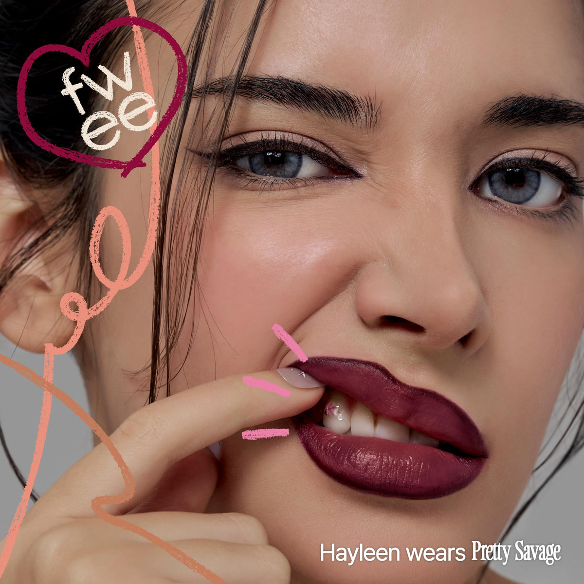 fwee lip service retractable tip shows clean, precise lip line.