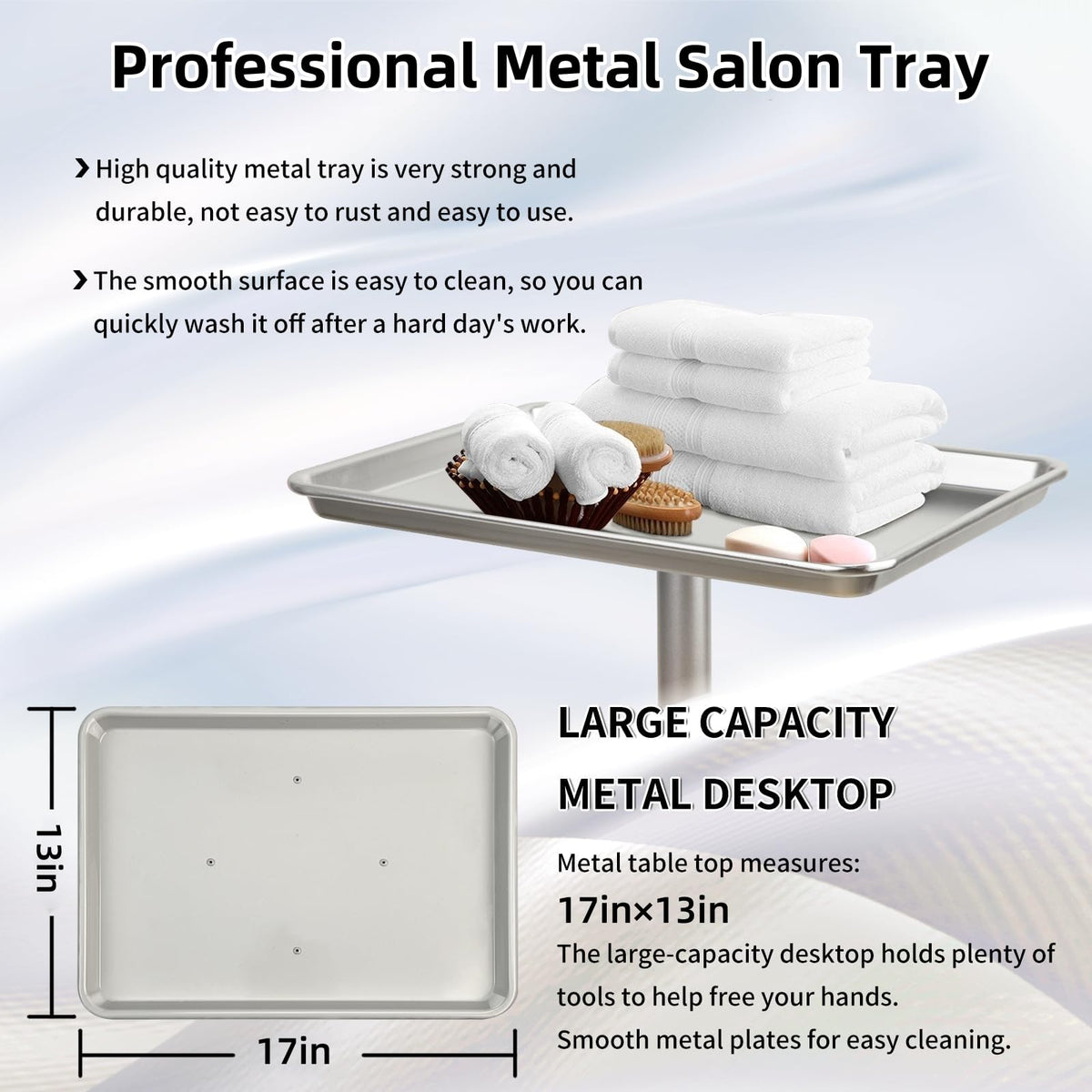 FWOD BIBTO salon tray with four casters enables stable mobility.