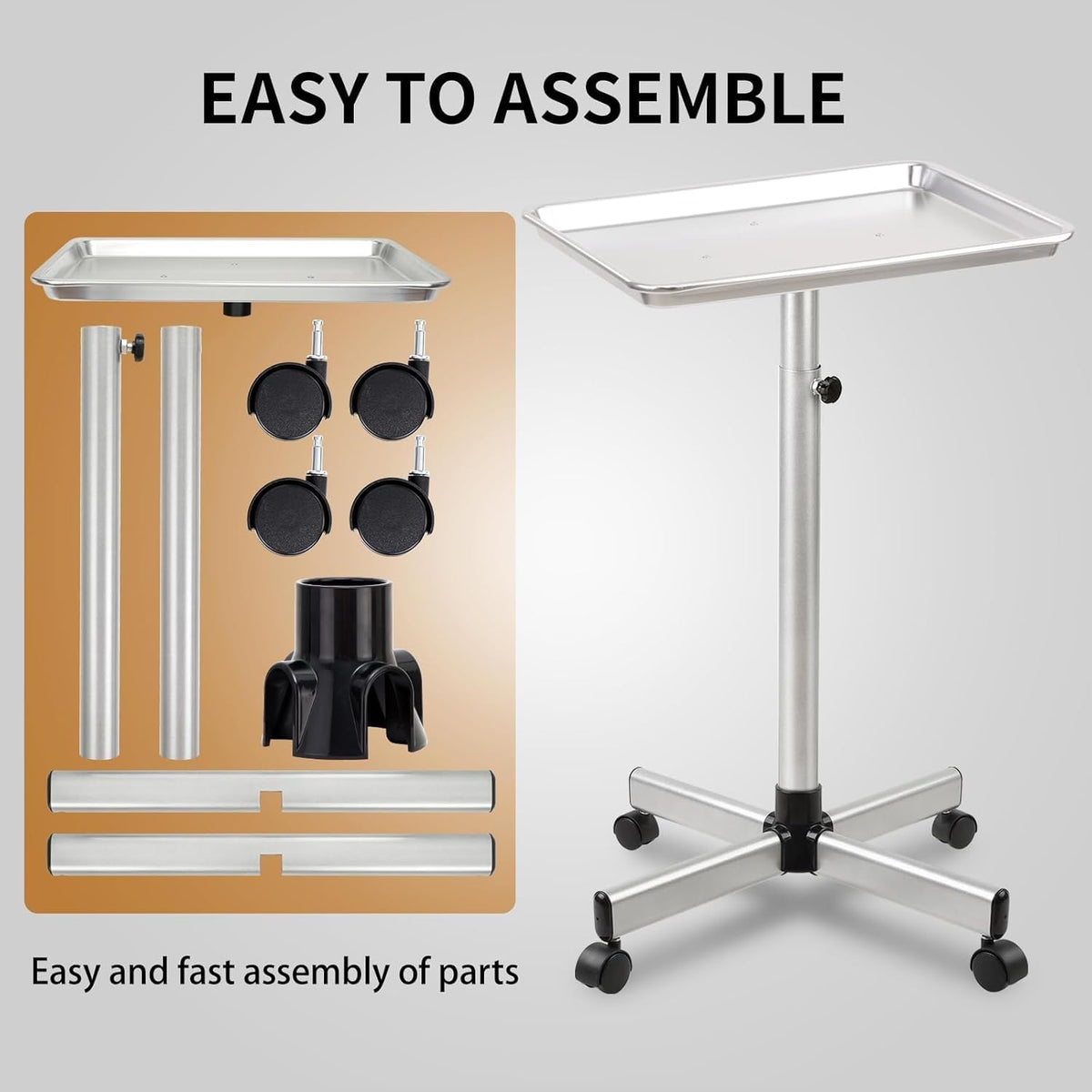 FWOD BIBTO adjustable-height tray aids comfortable client-service workflows.